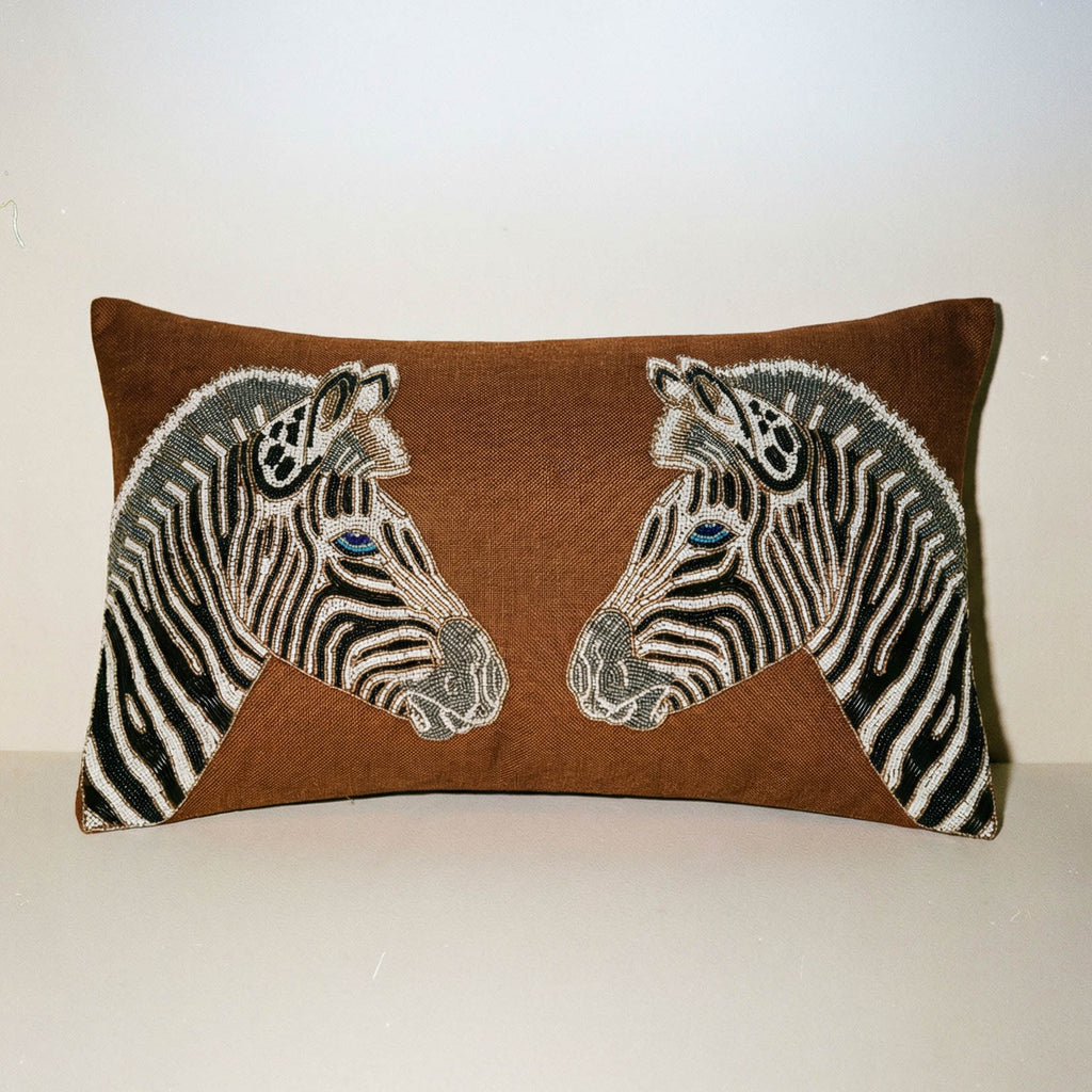 Zebra Beaded Pillow