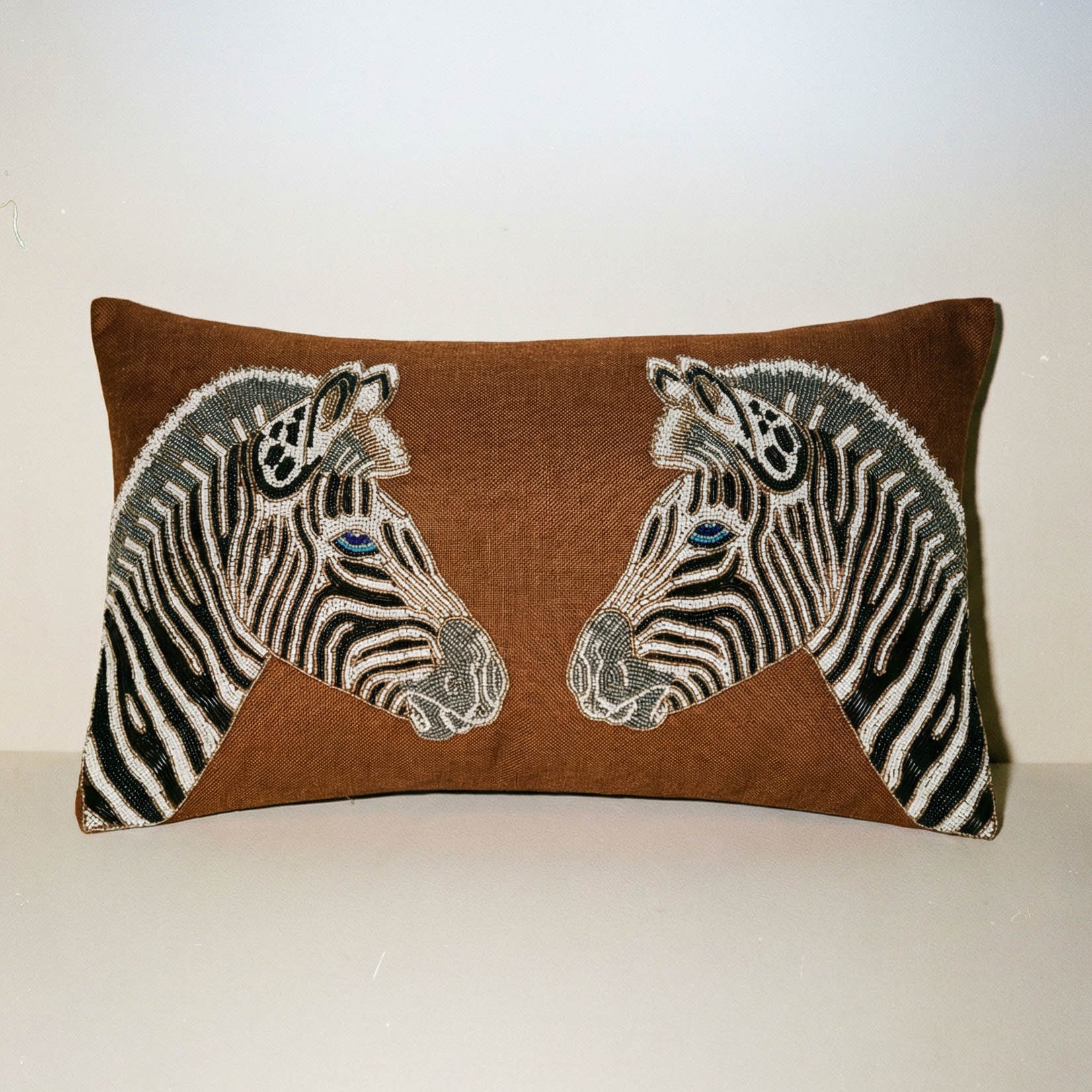 Zebra Beaded Pillow